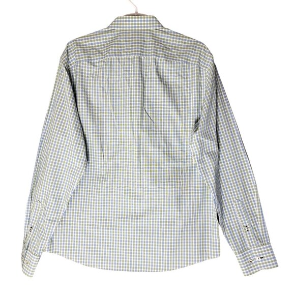 Untuckit Dubois Mens Large Wrinkle Free Button Up Shirt Blue Green Plaid LS - Picture 3 of 9